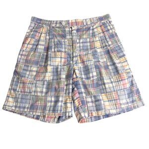 Vintage 80's Berle Madras Ivy League Cotton Shorts Size 34